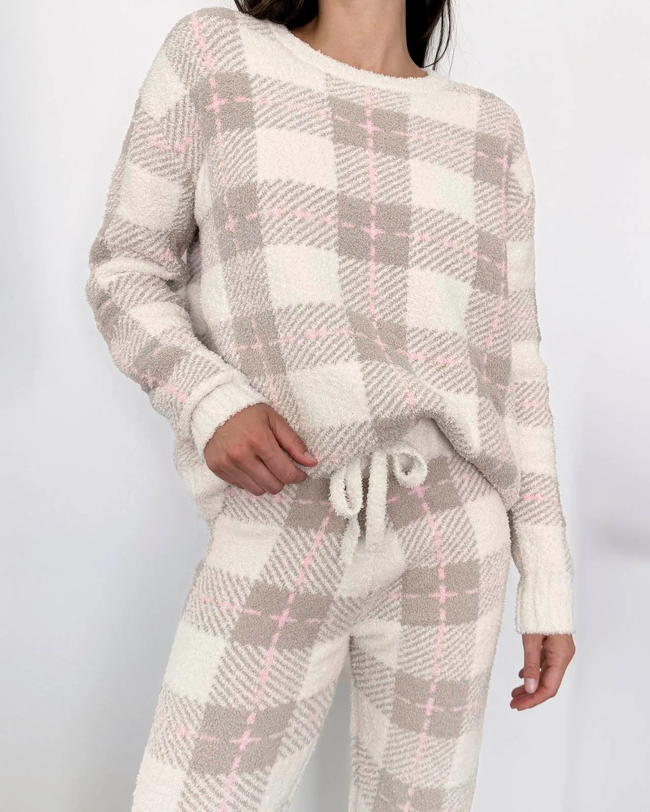 Grey Plaid Fuzzy Sweater PJ Set sold by Splendid product image thumbnail 3