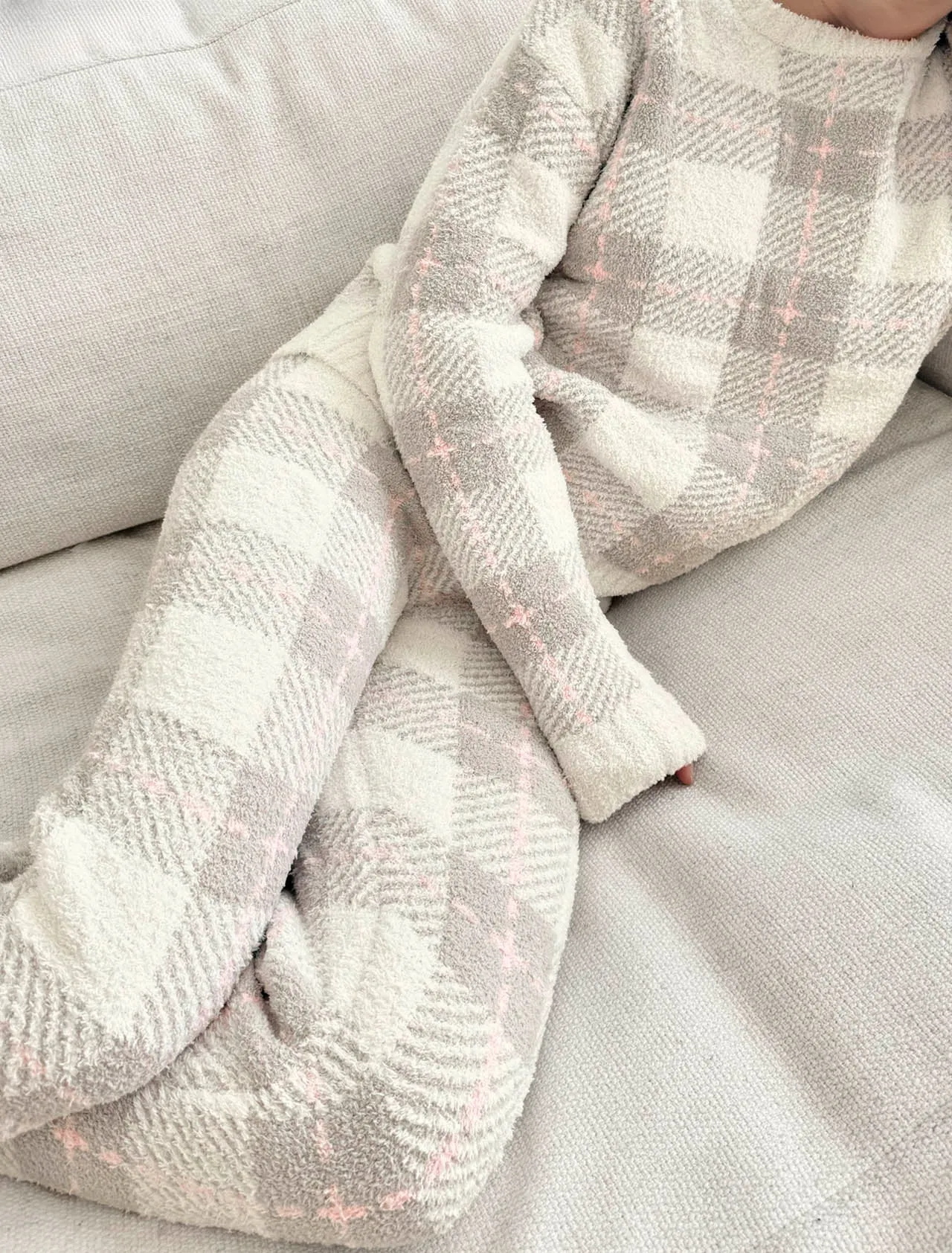 Grey Plaid Fuzzy Sweater PJ Set sold by Splendid