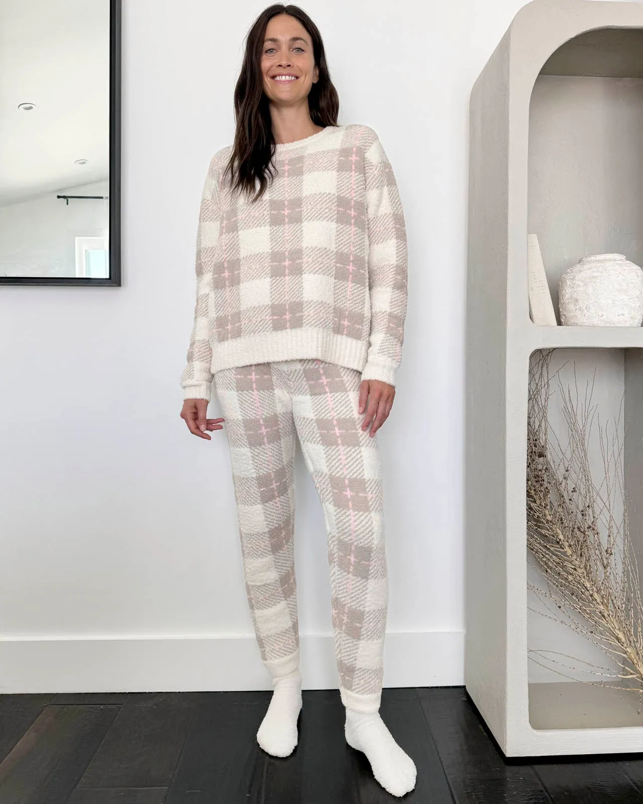 Grey Plaid Fuzzy Sweater PJ Set sold by Splendid product image thumbnail 2