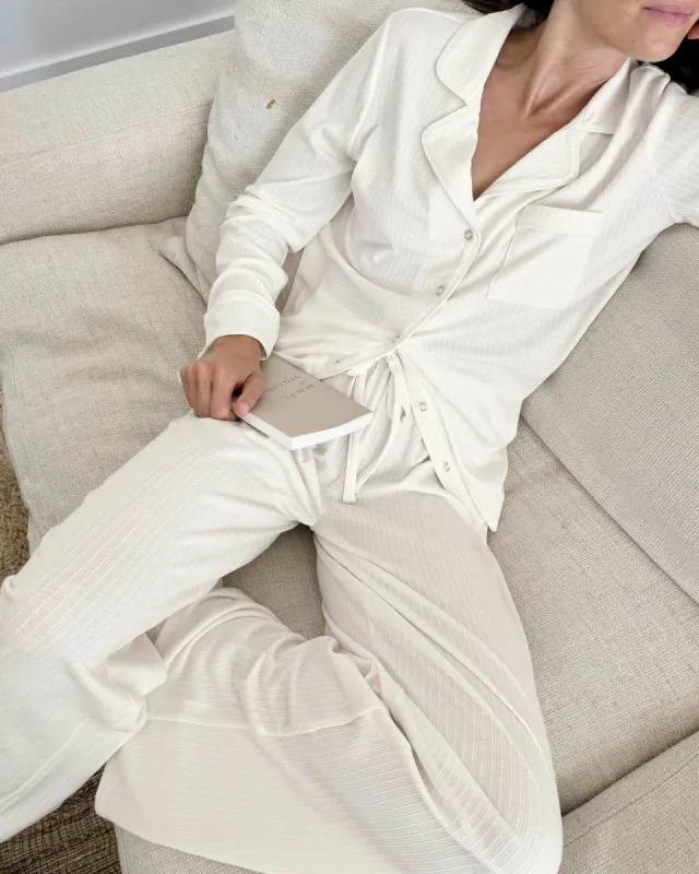 Ivory Flora Mini Cable PJ Set made by Splendid