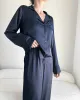 Navy Satin Silk PJ Set sold by Splendid