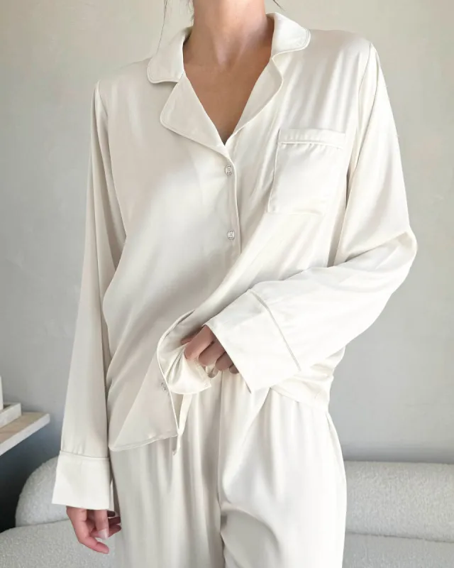 Ivory Satin Silk PJ Set sold by Splendid