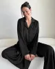 Black Satin Silk PJ Set sold by Splendid