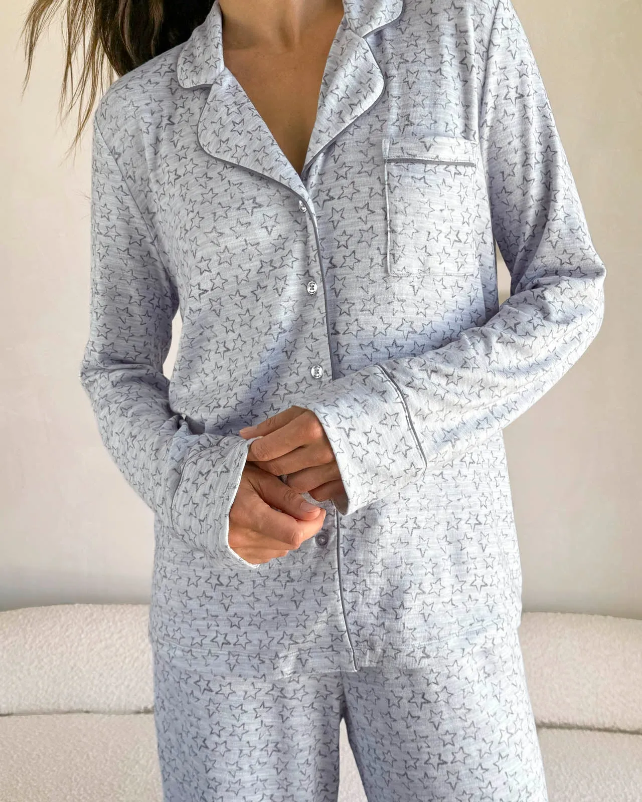 Outline Stars Flora Pillow Soft PJ Set sold by Splendid