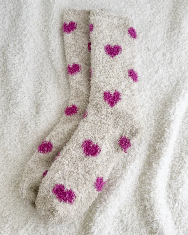 Pink Hearts Bia Fuzzy Socks sold by Splendid