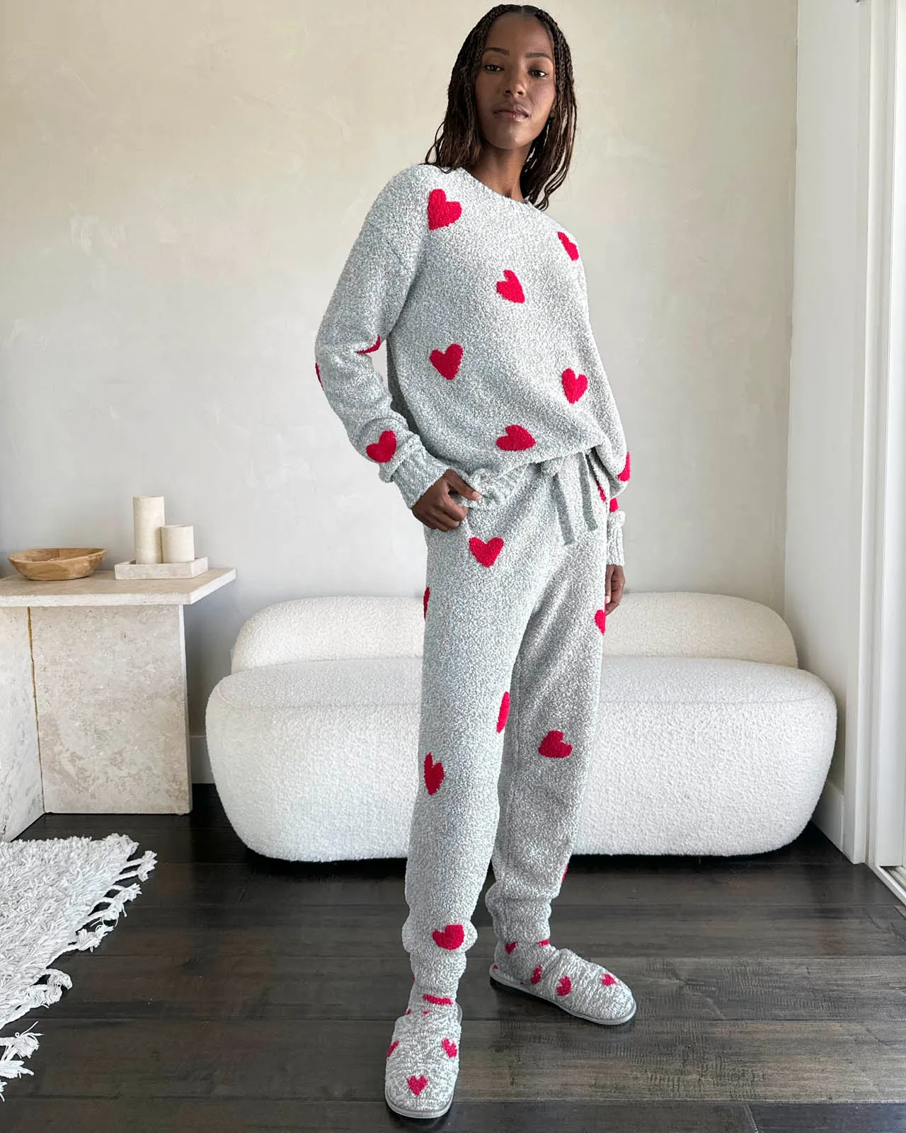 Red Hearts Fuzzy Sweater PJ Set sold by Splendid product image thumbnail 4