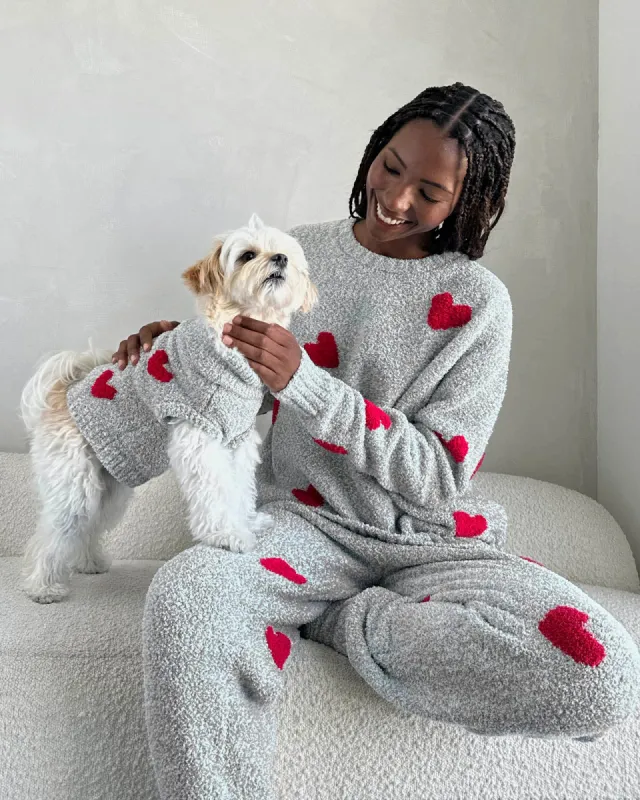 Red Hearts Fuzzy Sweater PJ Set sold by Splendid