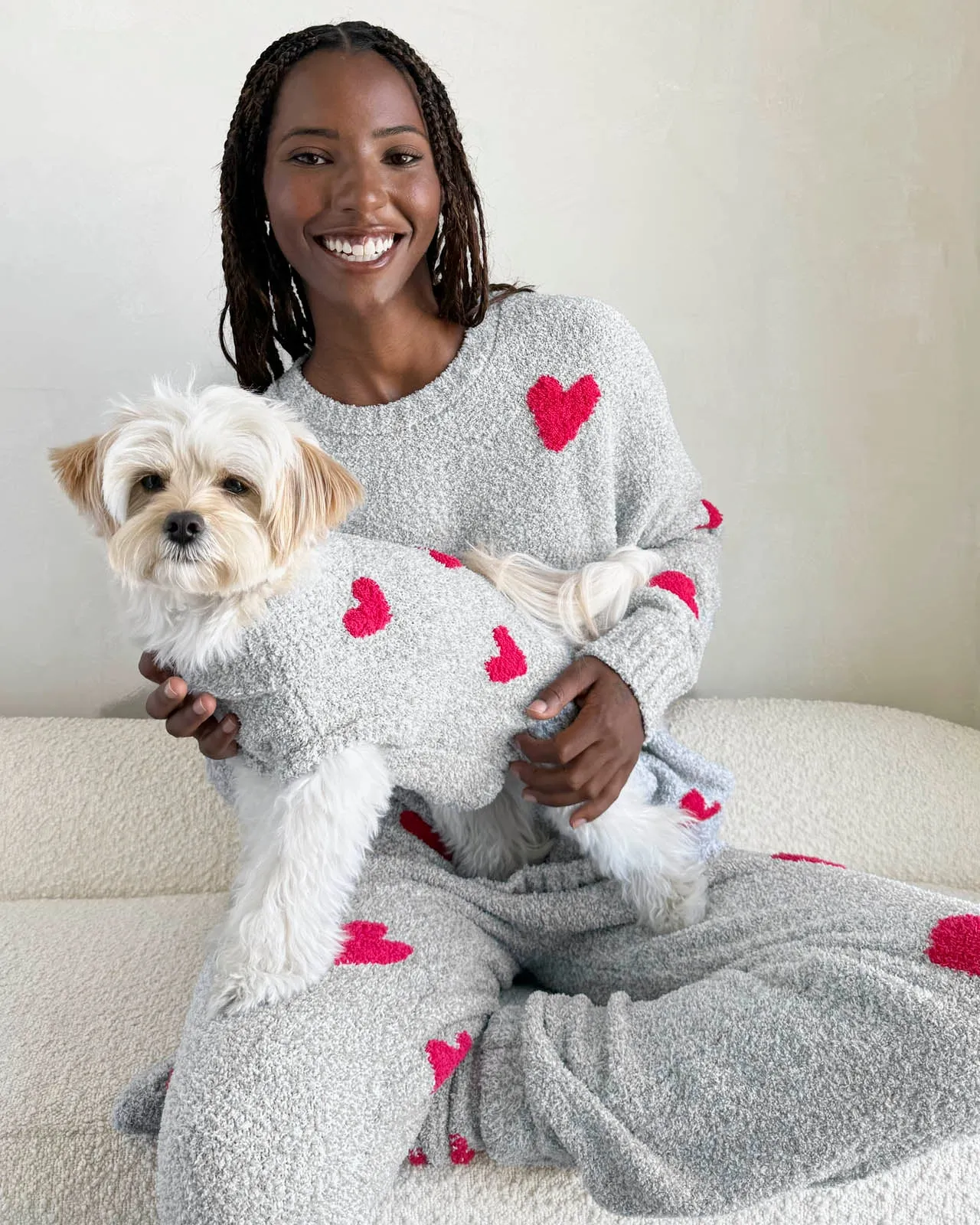 Red Hearts Fuzzy Sweater PJ Set sold by Splendid product image thumbnail 2