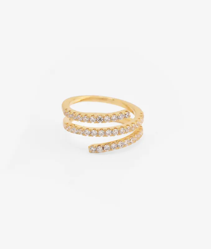 SHASHI Double Adjustable Pave Ring sold by Splendid