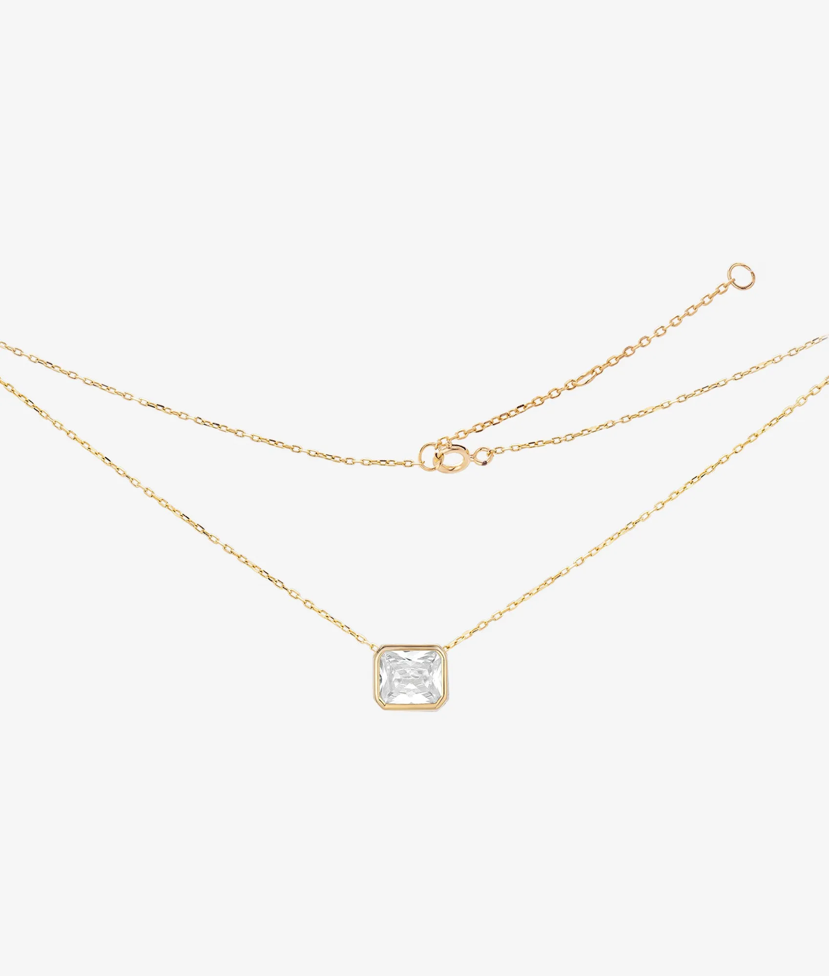 SHASHI Emerald Cut Bezel Necklace sold by Splendid