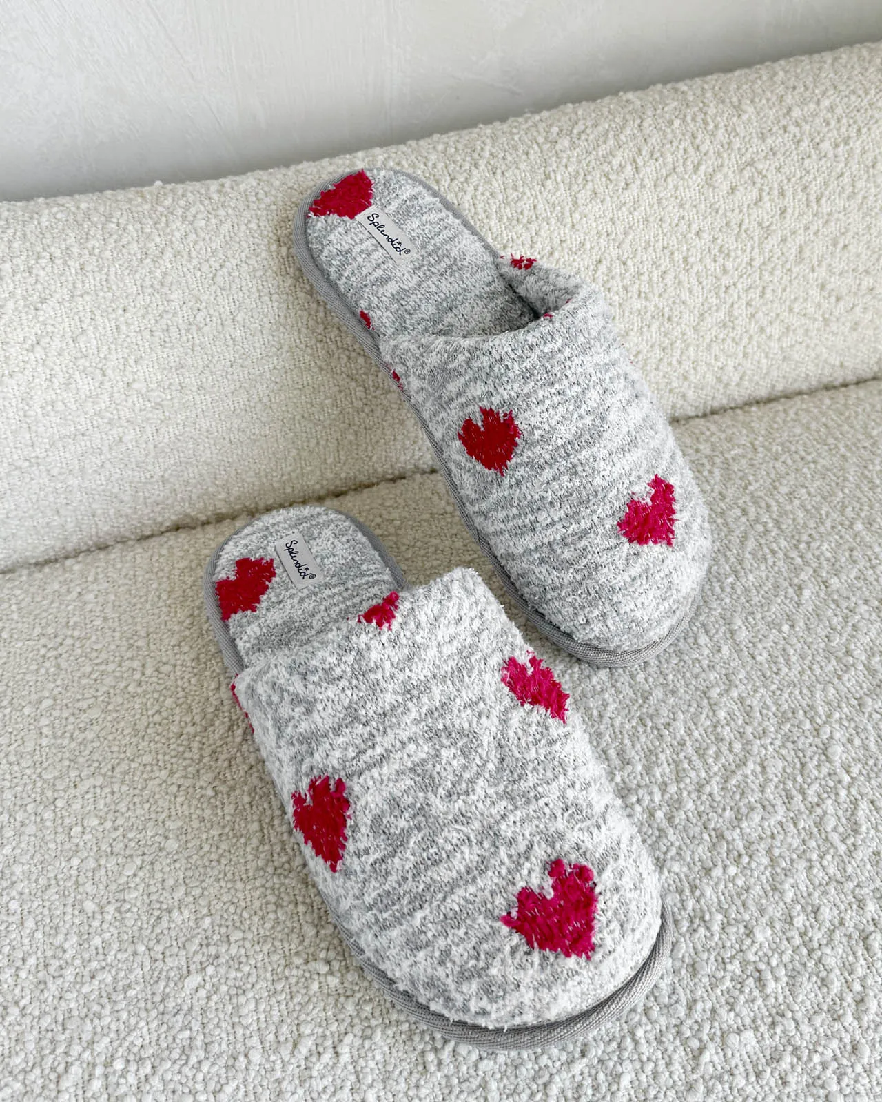 Red Hearts Cozy Slipper Slide sold by Splendid