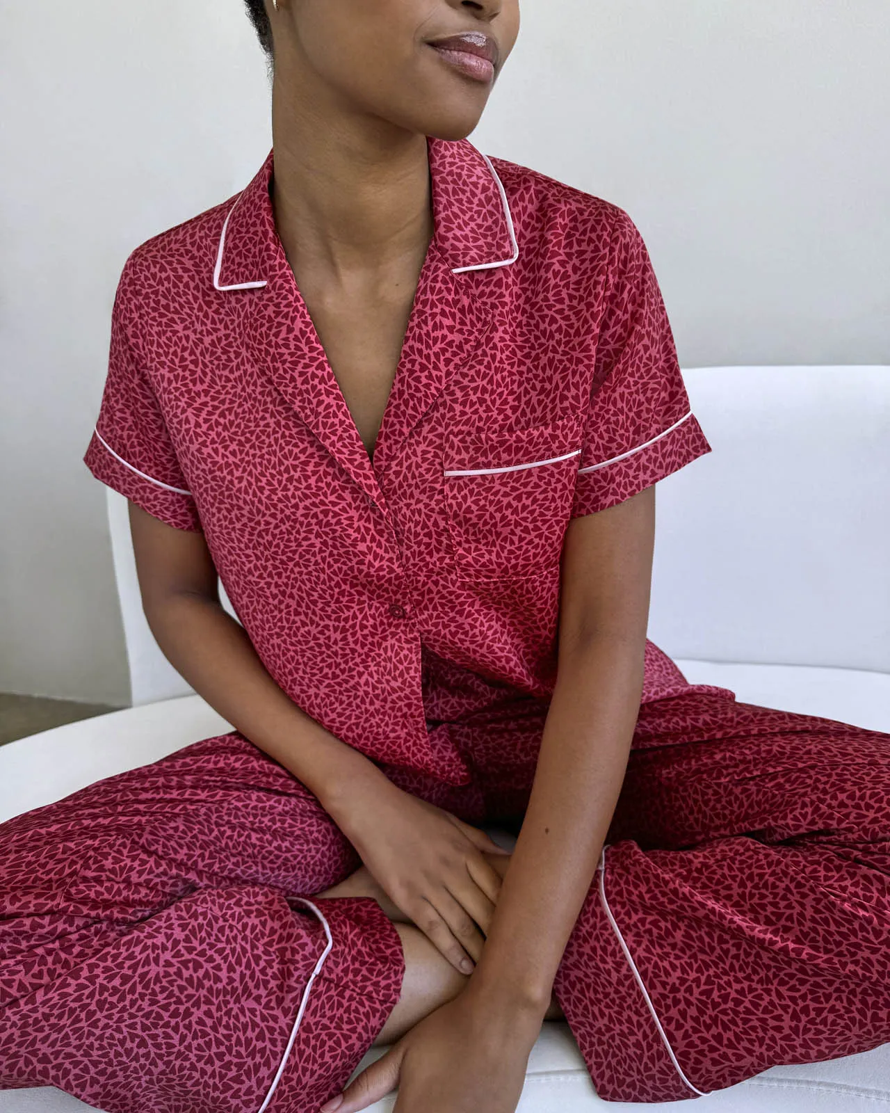 Mini Heart Toss Satin Silk Sleep Set sold by Splendid