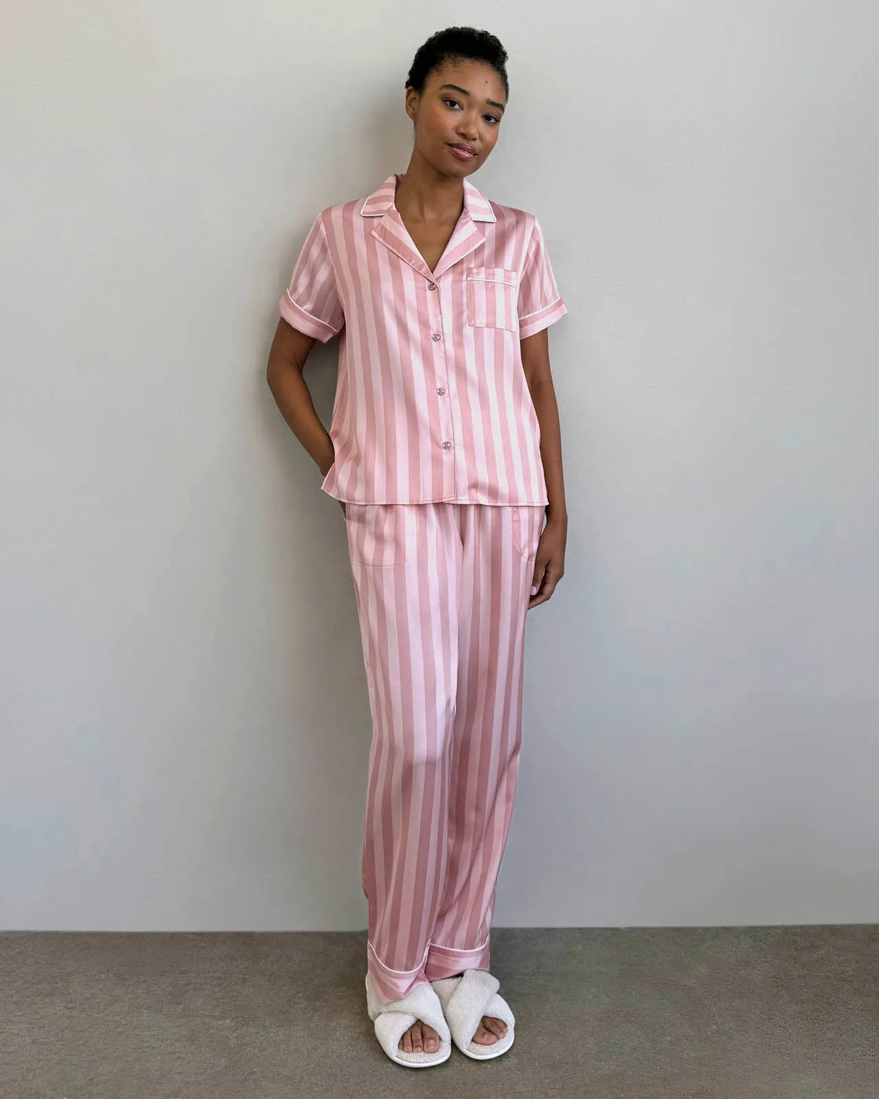 Cabana Stripe Satin Silk Sleep Set sold by Splendid product image thumbnail 3