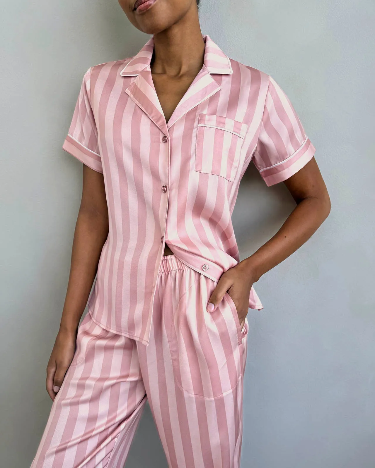 Cabana Stripe Satin Silk Sleep Set sold by Splendid product image thumbnail 2