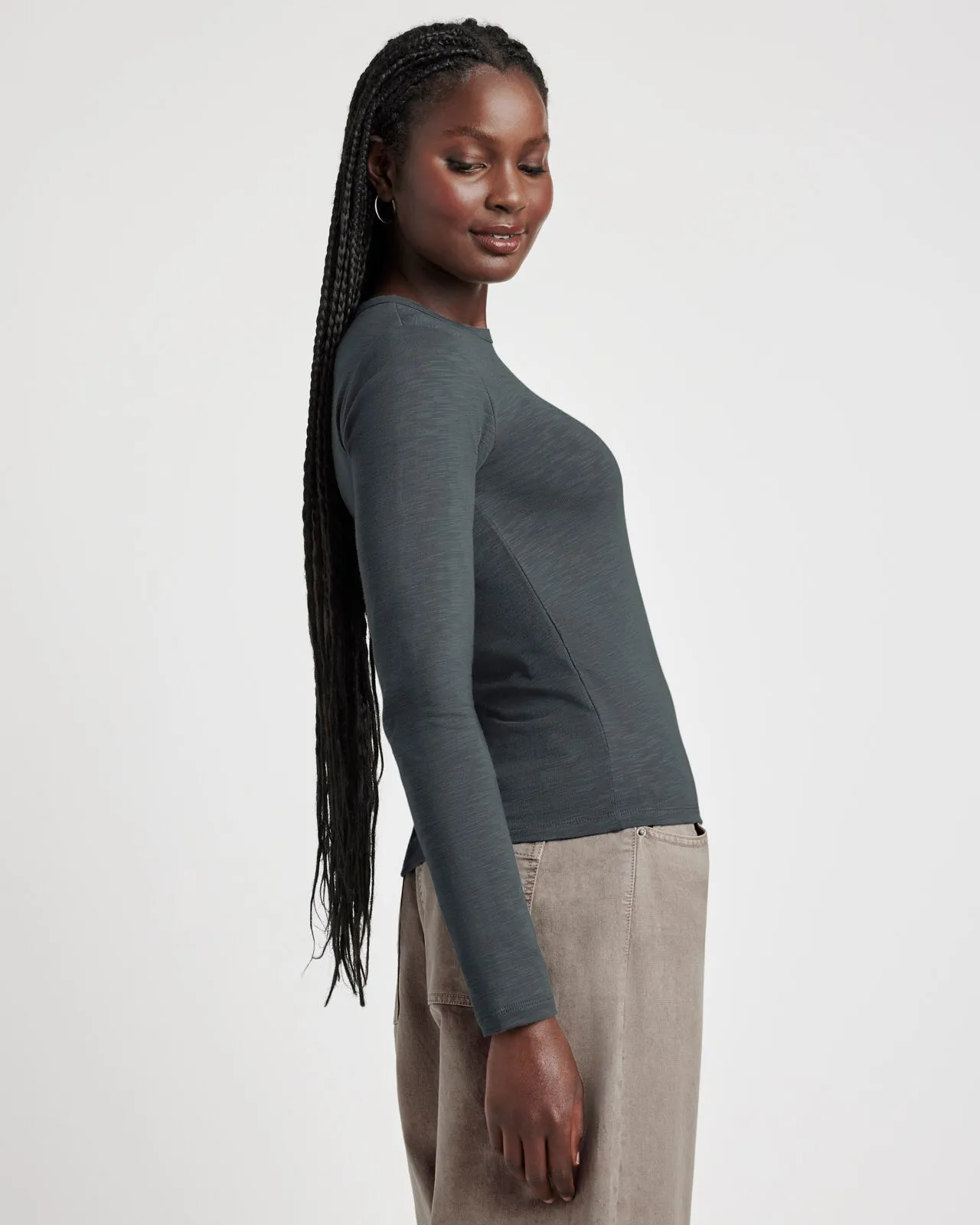 Long Sleeve Rib Tee sold by Splendid product image thumbnail 3