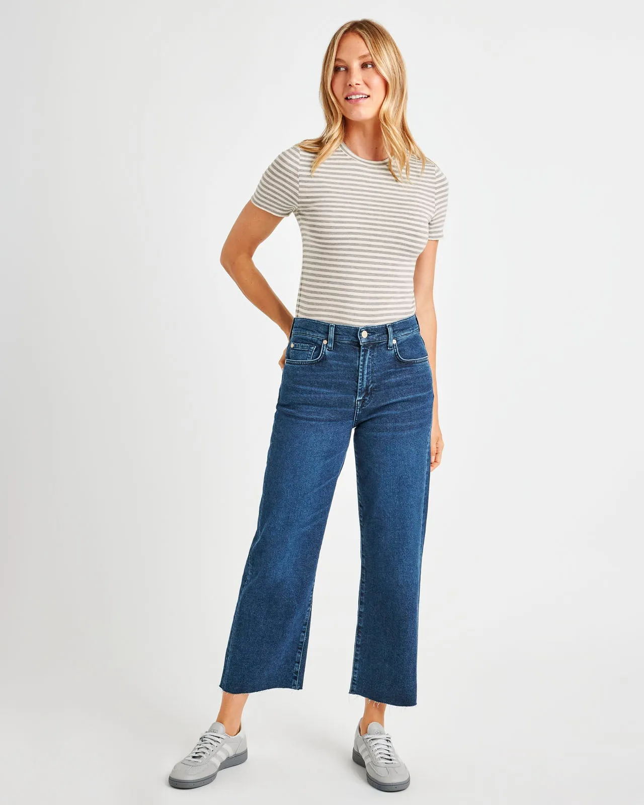 Cropped Wide Leg Raw Hem Jean sold by Splendid product image thumbnail 3