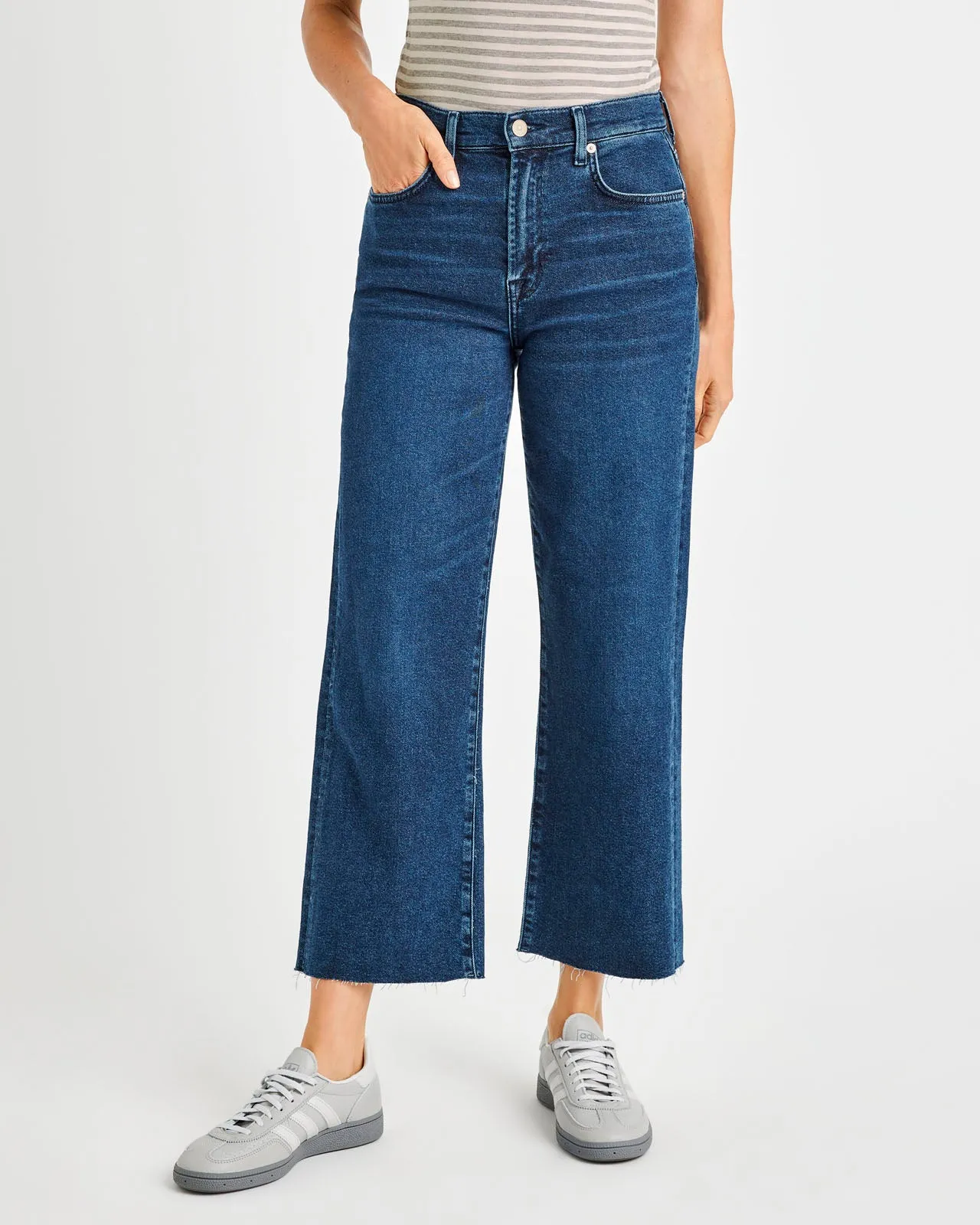 Cropped Wide Leg Raw Hem Jean sold by Splendid