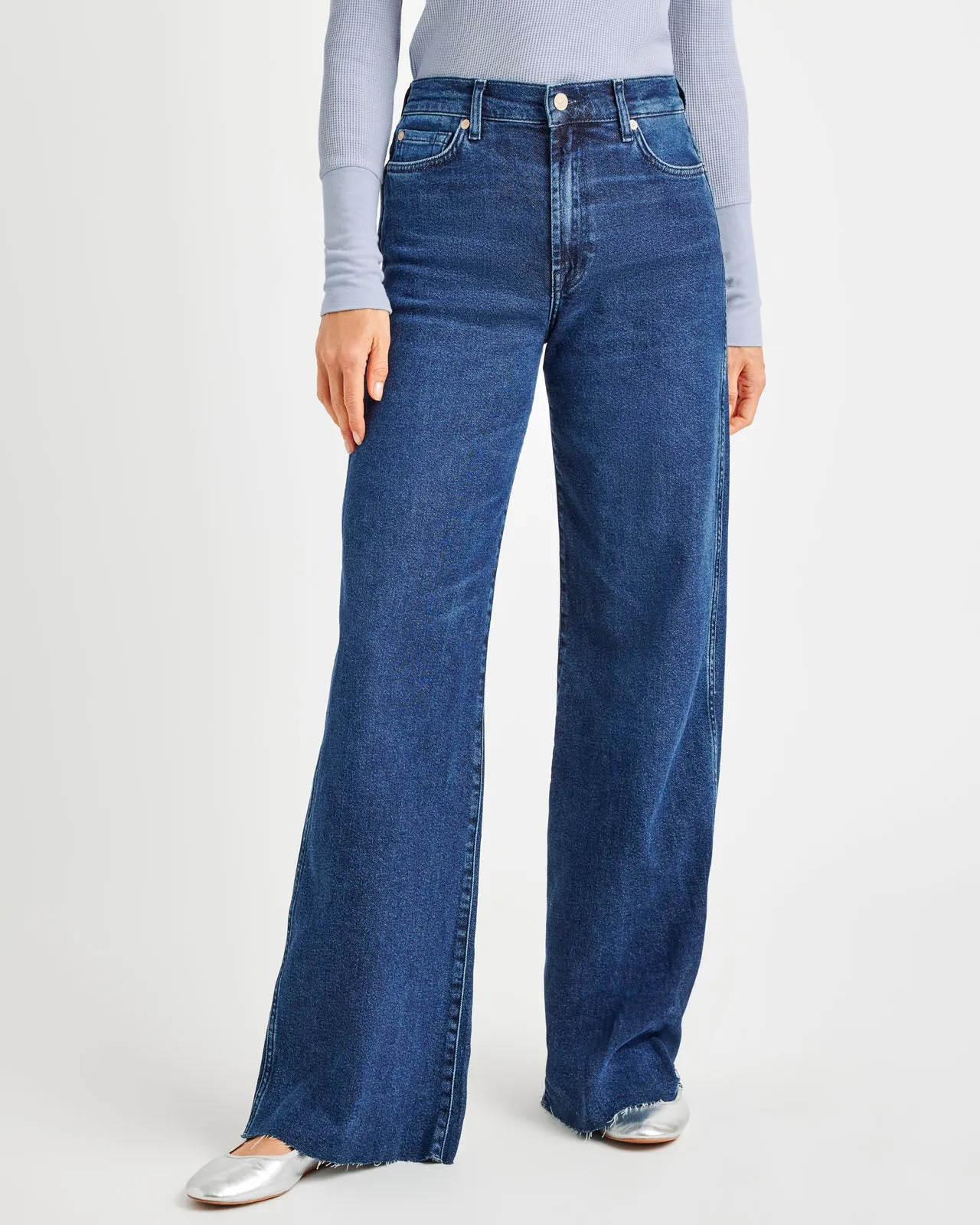 Light Wash Straight Leg Raw Hem Jean sold by Splendid