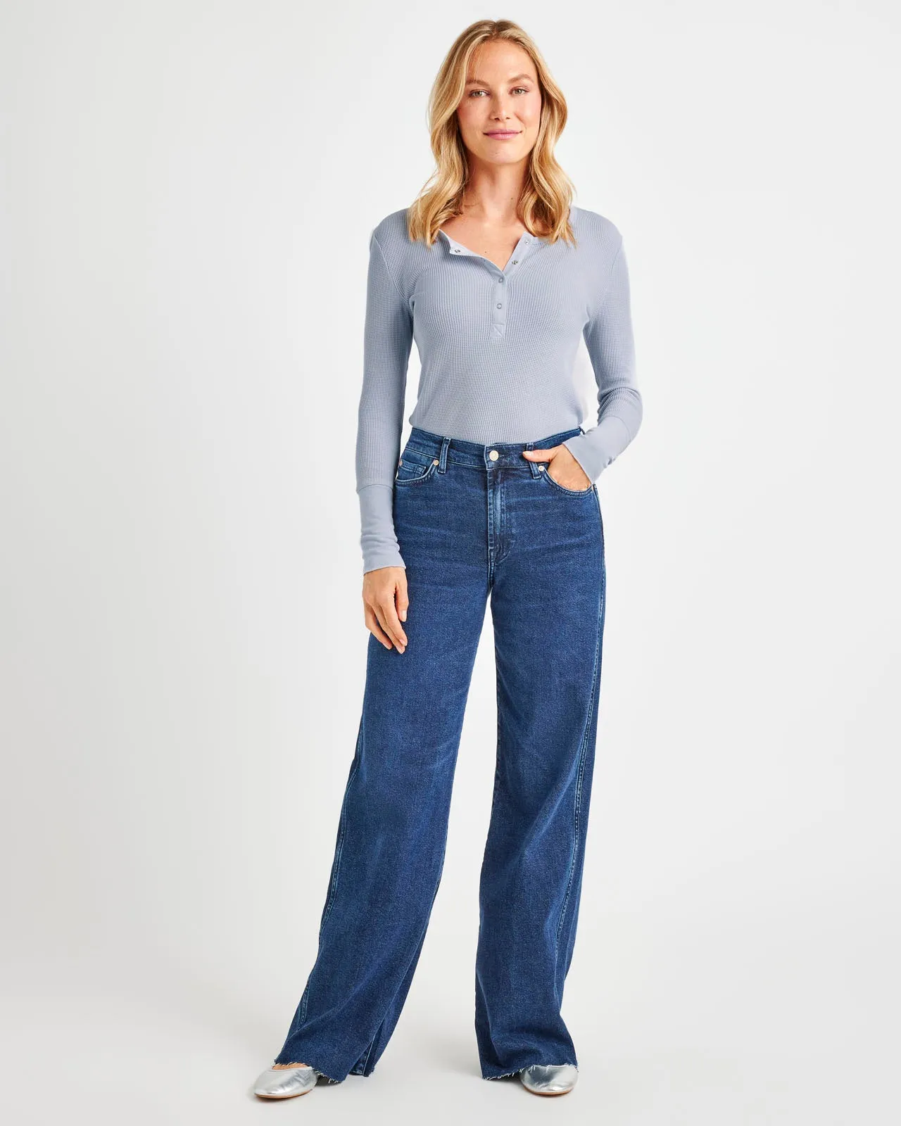 Light Wash Straight Leg Raw Hem Jean sold by Splendid product image thumbnail 3