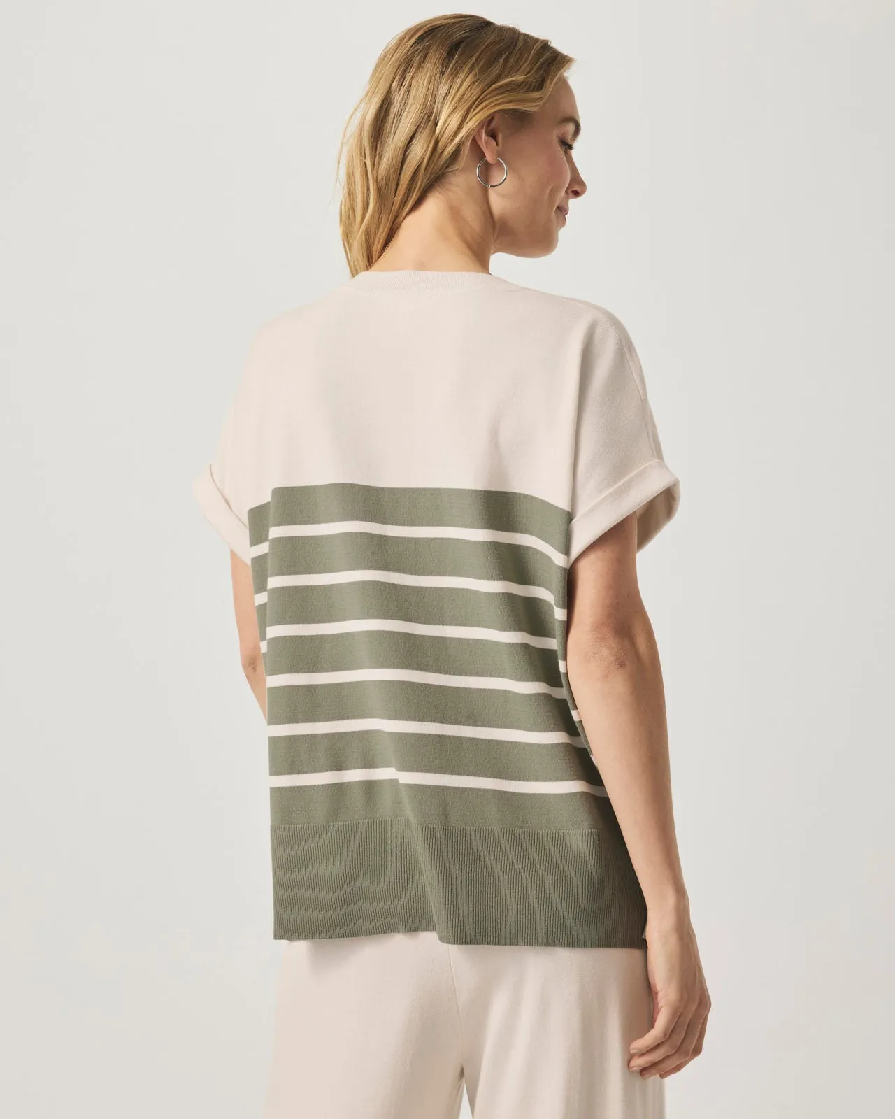 Striped Veronica Short Sleeve Pocket Sweater sold by Splendid product image thumbnail 5