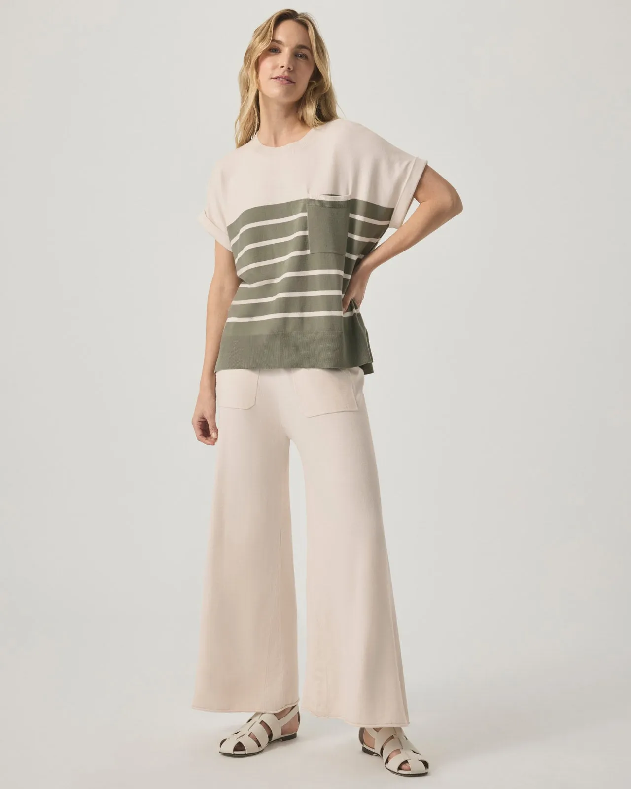 Striped Veronica Short Sleeve Pocket Sweater sold by Splendid product image thumbnail 2