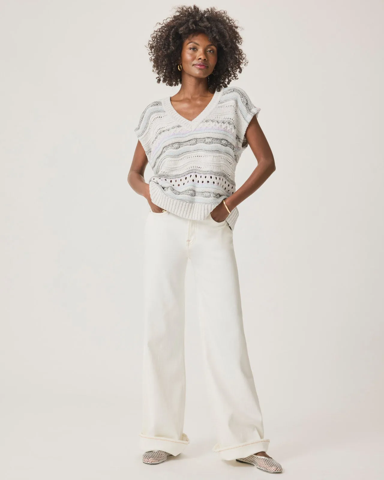 Brynna Striped Sweater Poncho sold by Splendid product image thumbnail 3