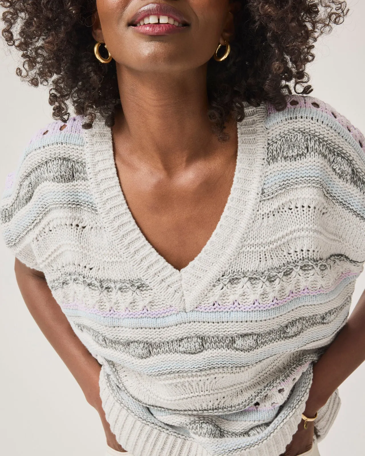 Brynna Striped Sweater Poncho sold by Splendid product image thumbnail 4