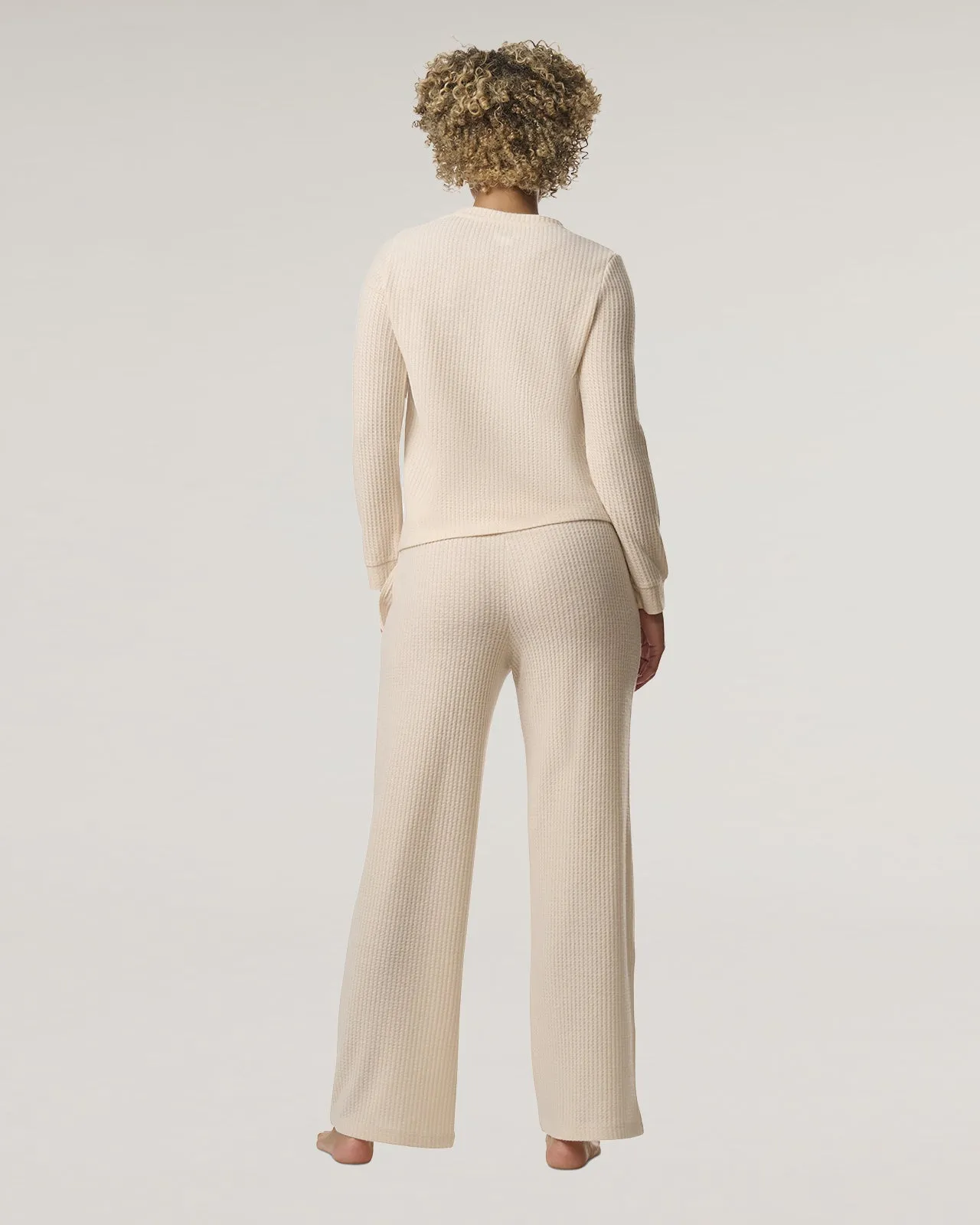 Pink Tint Split Crewneck Waffle Knit Sleep Set sold by Splendid product image thumbnail 3