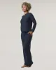 Navy Split Crewneck Waffle Knit Sleep Set sold by Splendid