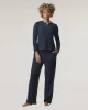 Navy Split Crewneck Waffle Knit Sleep Set sold by Splendid