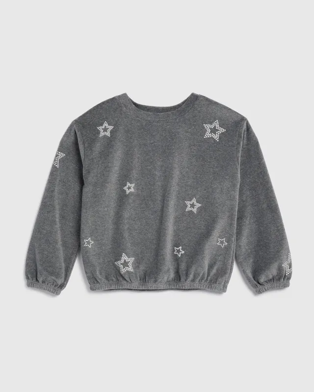 Girls Silver Stars Sweatshirt sold by Splendid