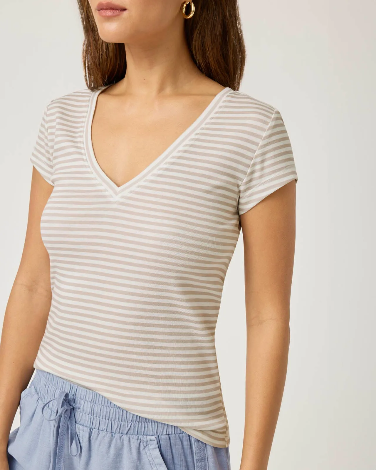 Faye Stripe V-Neck Stripe Tee sold by Splendid product image thumbnail 2