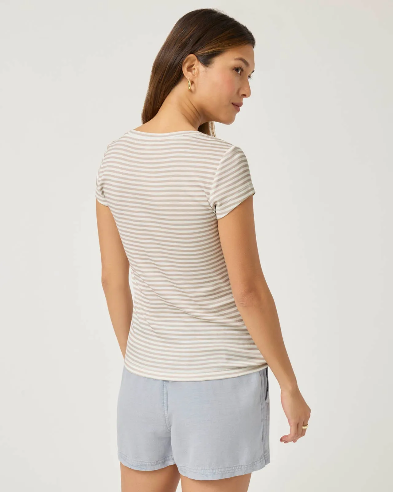 Faye Stripe V-Neck Stripe Tee sold by Splendid product image thumbnail 5