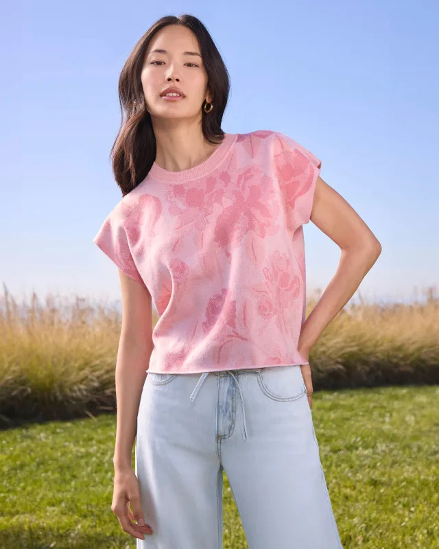 Flora Floral Short Sleeve Sweater sold by Splendid