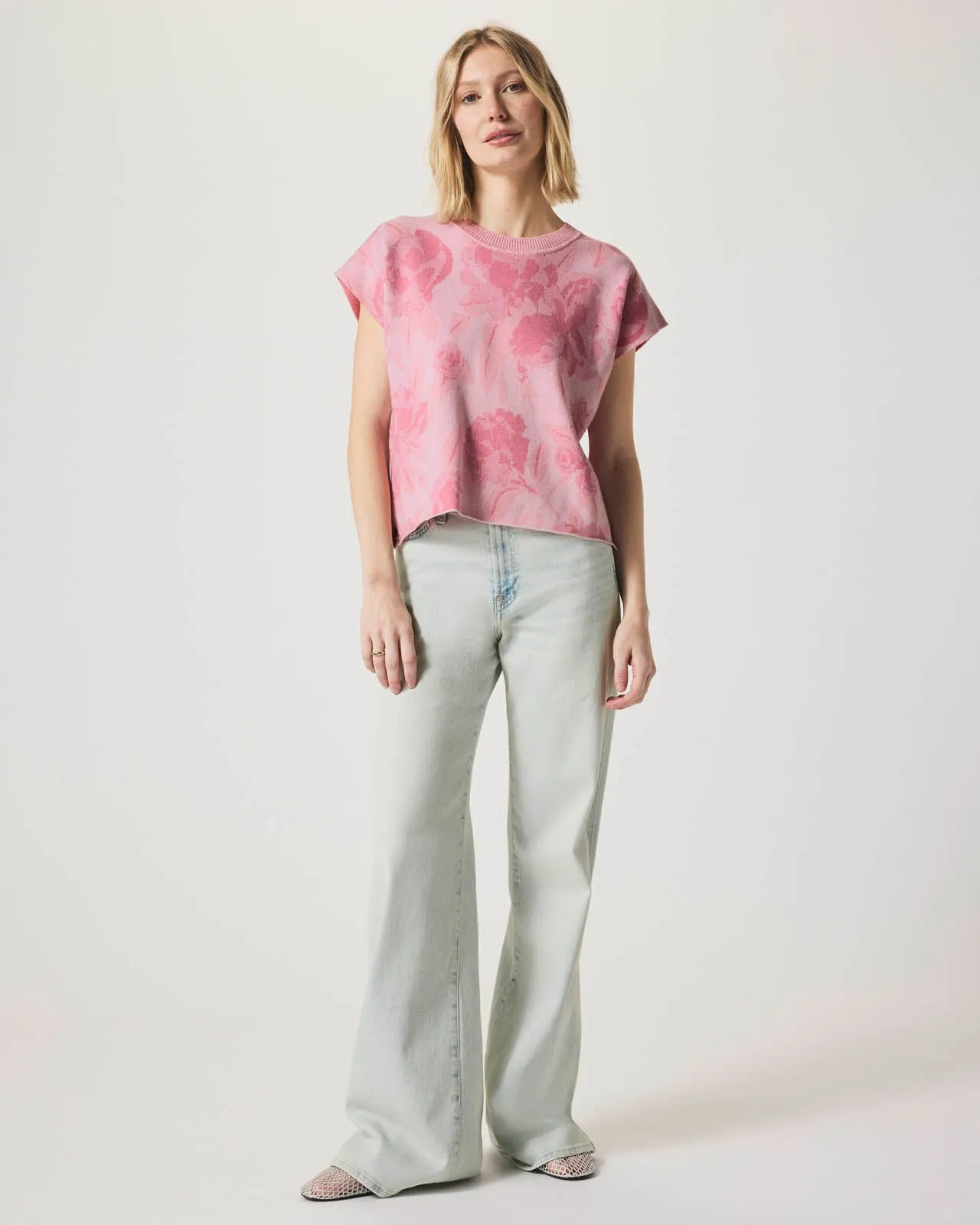 Flora Floral Short Sleeve Sweater sold by Splendid product image thumbnail 5