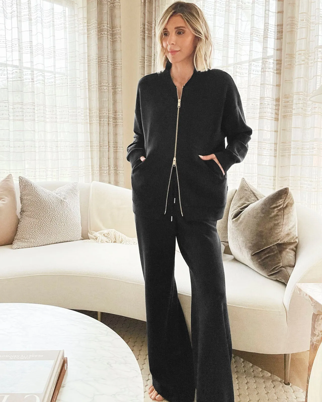 Splendid x @Cellajaneblog Rib Scuba Wide Leg Pant sold by Splendid