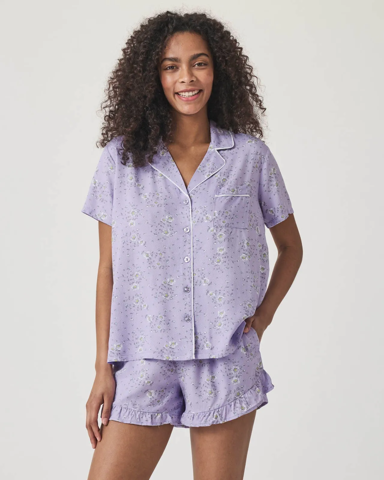 Whisper Floral Notch Collar and Short Sleep Set sold by Splendid product image thumbnail 2