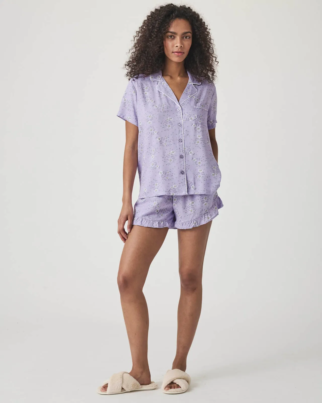 Whisper Floral Notch Collar and Short Sleep Set sold by Splendid product image thumbnail 3