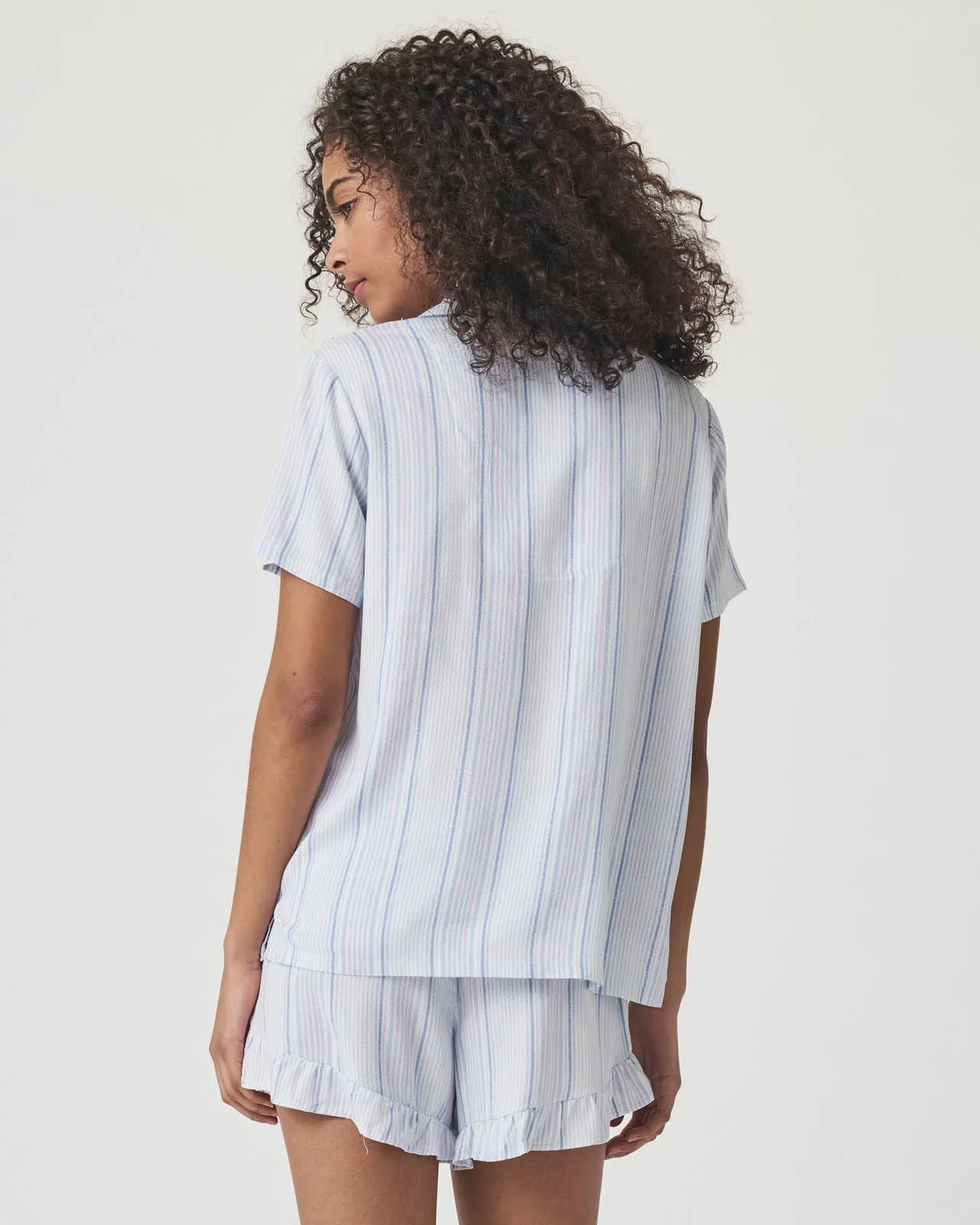 Multi Twill Stripe Notch Collar and Short Sleep Set sold by Splendid product image thumbnail 5