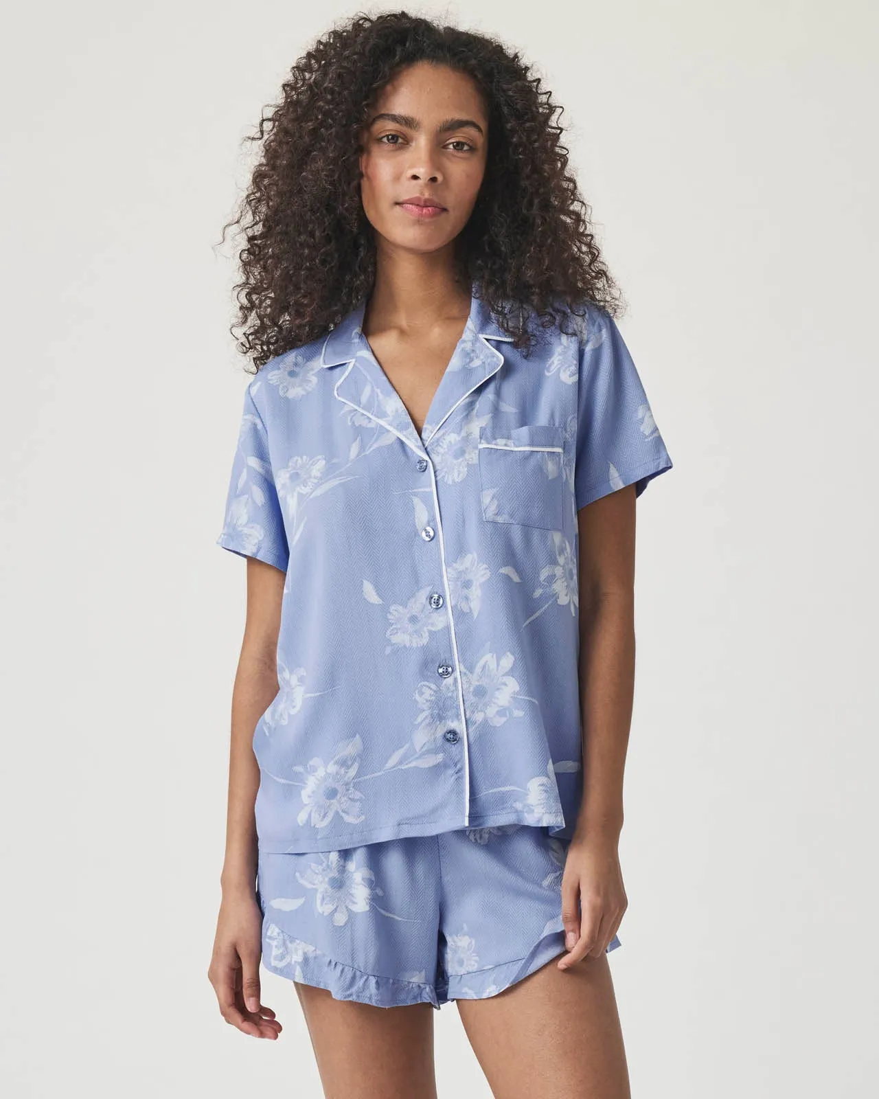 Down the Aisle Floral Notch Collar and Short Sleep Set sold by Splendid