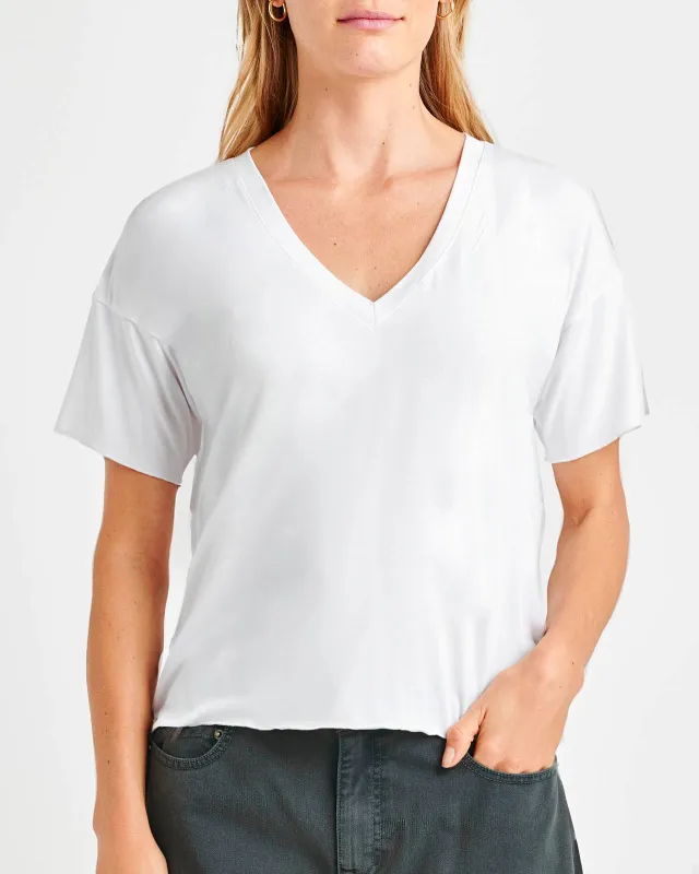 Bamboo V Neck Short Sleeve Tee sold by Splendid