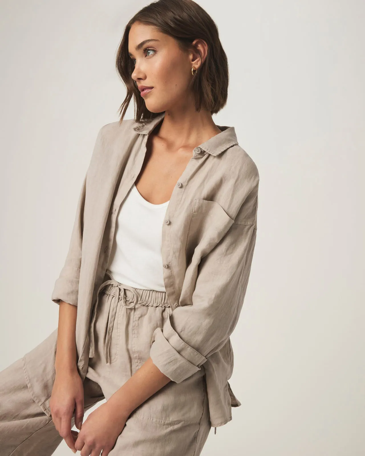 Stella Linen Button Down Shirt sold by Splendid product image thumbnail 4