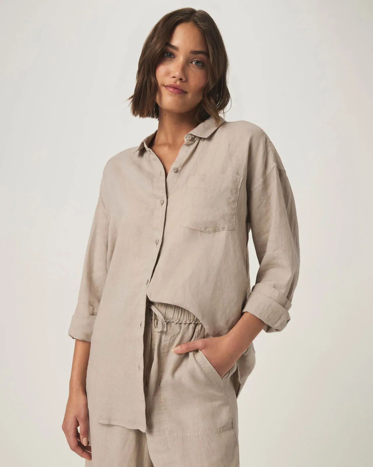 Stella Linen Button Down Shirt sold by Splendid product image thumbnail 5