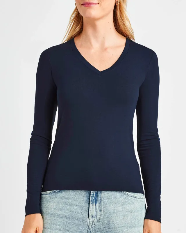 Bamboo Jersey Long Sleeve V Neck Tee sold by Splendid