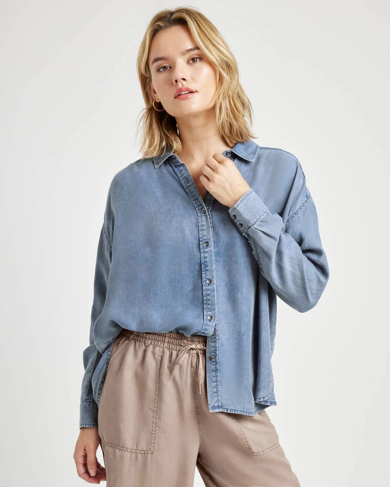 Ella Indigo Button Down sold by Splendid