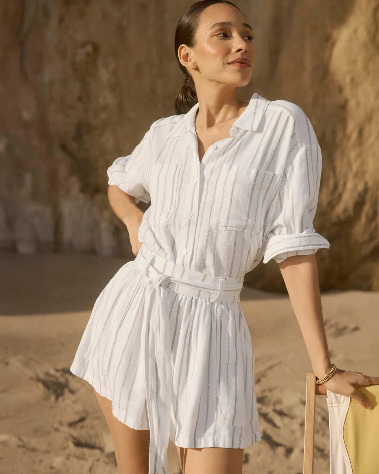 Gabrielle Stripe Button Down Shirt sold by Splendid