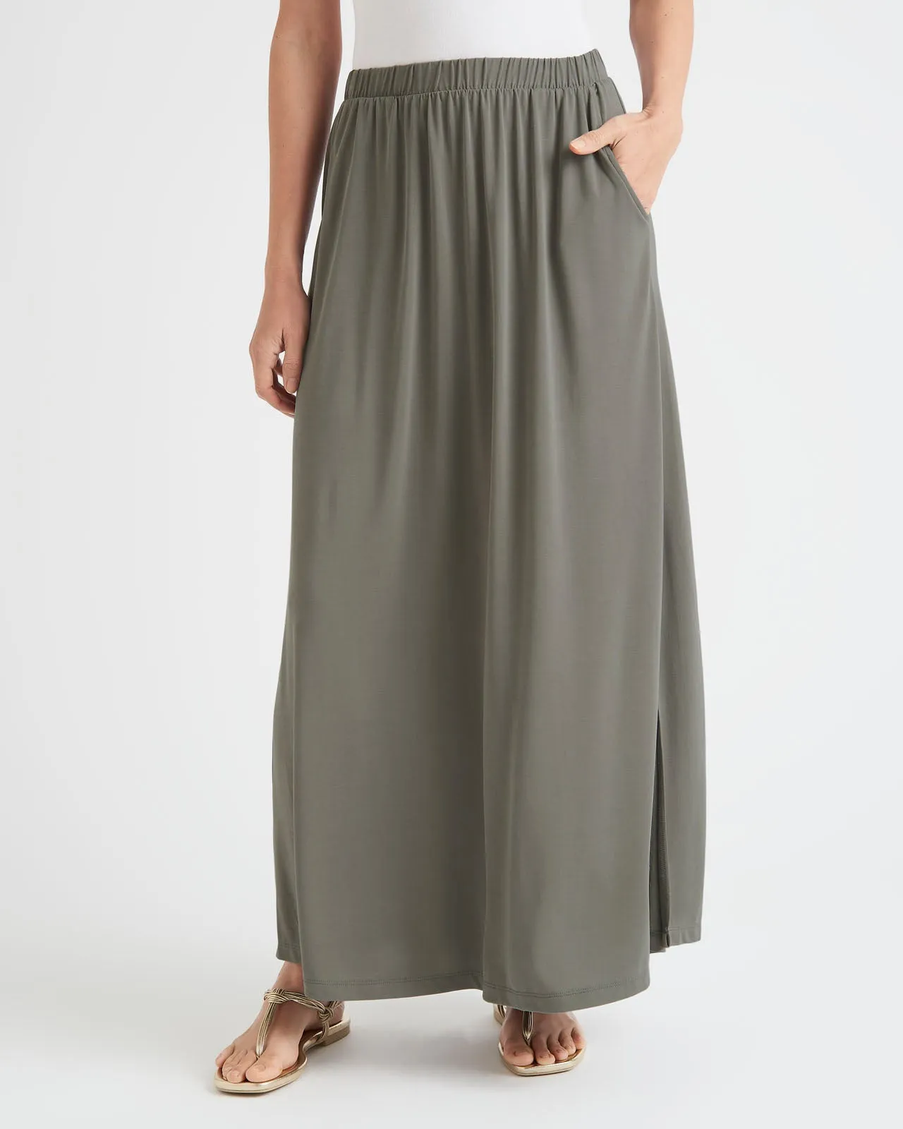 Arlo Sandwash Jersey Maxi Skirt sold by Splendid