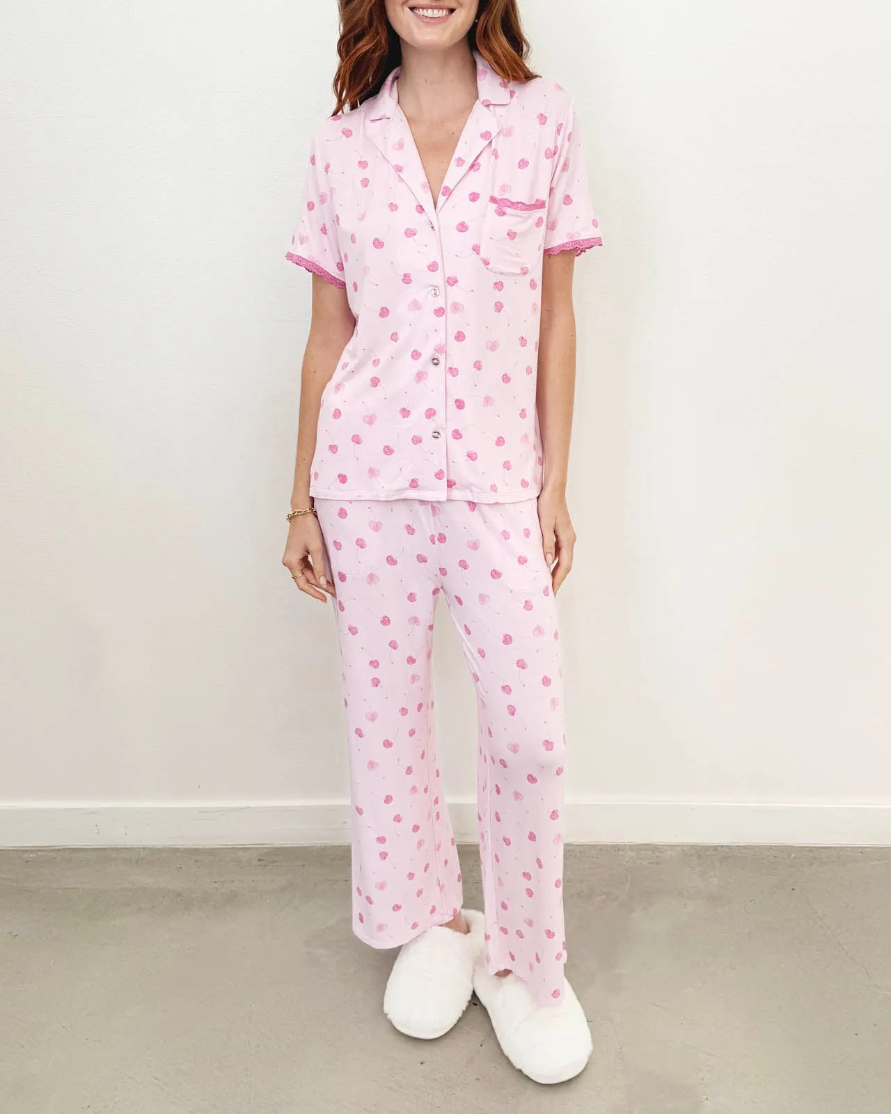 Cherry Heart Notch Collar and Crop Pant Sleep Set sold by Splendid product image thumbnail 2