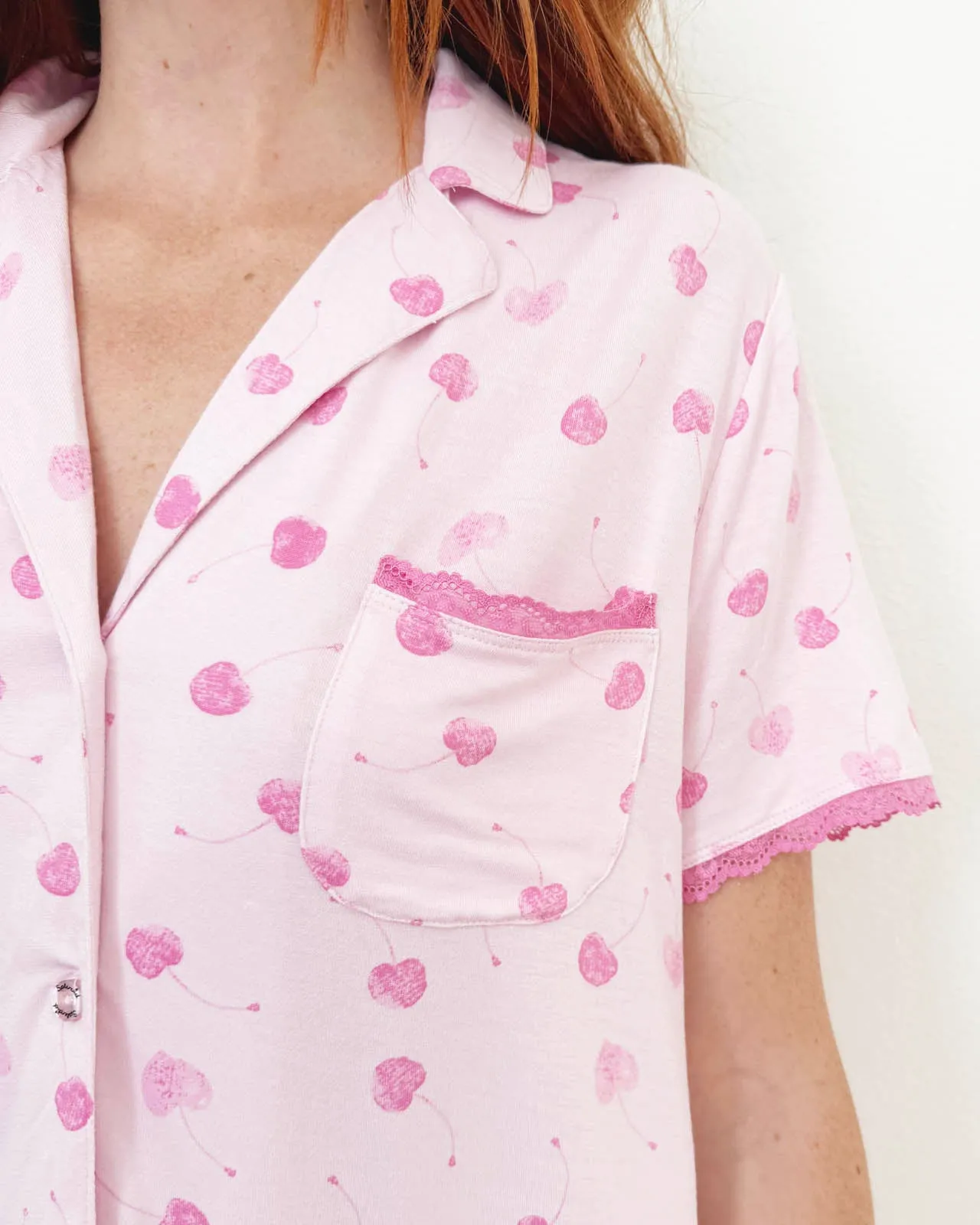 Cherry Heart Notch Collar and Crop Pant Sleep Set sold by Splendid product image thumbnail 3