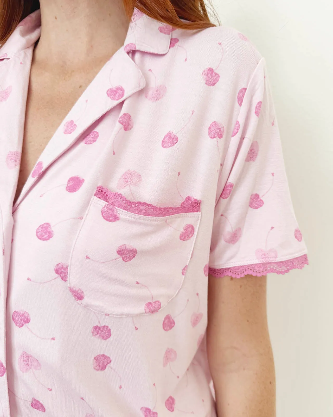 Cherry Heart Notch Collar and Short Sleep Set sold by Splendid product image thumbnail 2